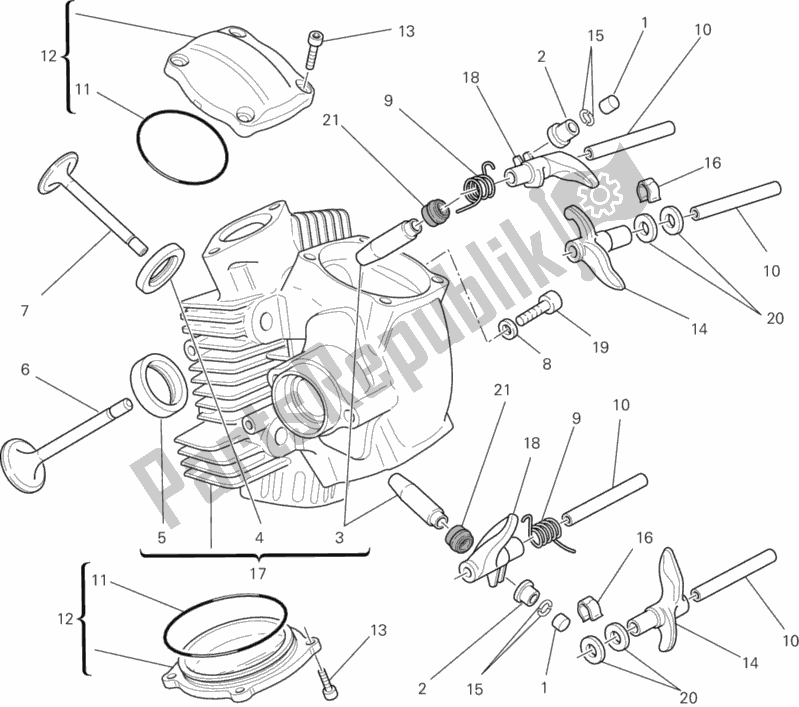 Toutes les pièces pour le Culasse Horizontale du Ducati Monster 795 ABS 2013